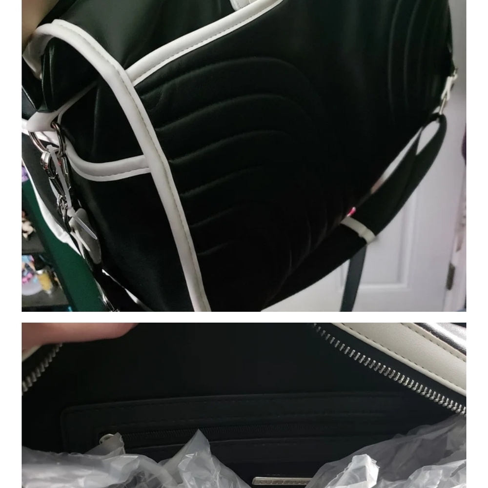 Steve Madden Black and White Striped Tote - Picture 4 of 4
